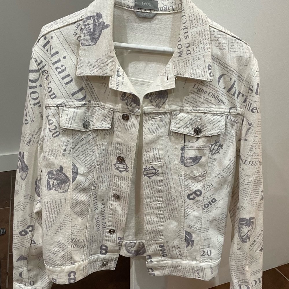Dior x Daniel Arsham White Denim Newspaper Jacket